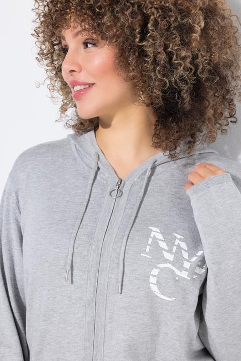Produktbild Ulla Popken Strickjacke, NYC, Kapuze, Kängurutasche (54)