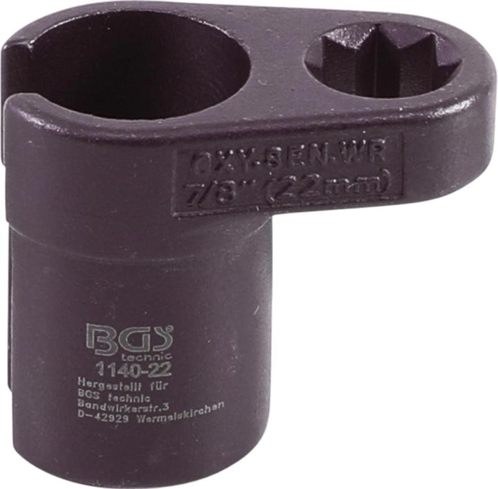 Produktbild BGS Lambdasonden-Einsatz abgewinkelt Antrieb Innenachtkant 12,5 mm (1/2") SW 22 mm Schlitz 11 mm