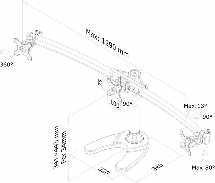 Produktbild Neomounts FPMA-D700DD3 Monitor Tischfuss (Tisch, 27", 8 kg)