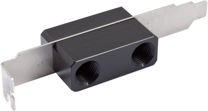 Actual product image Aqua Computer Housing feed-through via slot bracket with two connections G