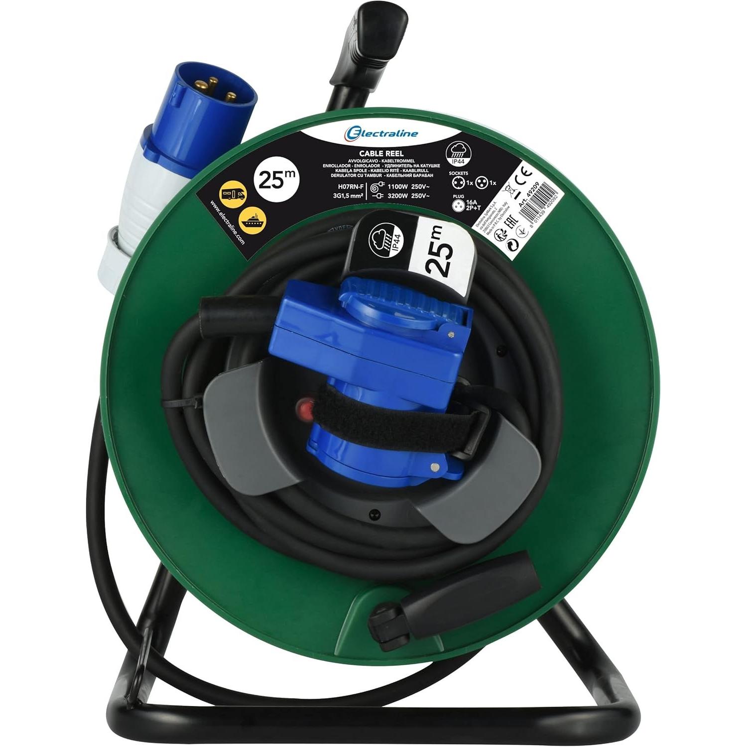 Electraline, Avvolgicavi, Industrielle Kabeltrommel (25 m, 1.50 mm².)