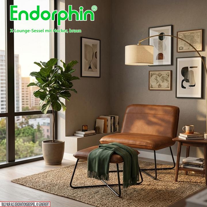 Produktbild Endorphin X-Loungesessel mit Hocker, braun