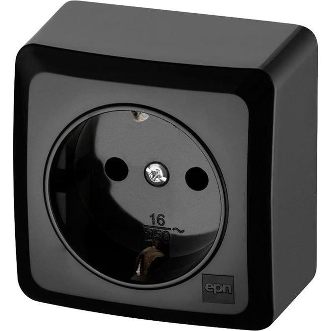 Elektro-Plast, Presa di corrente, Presa Schuko di superficie nera