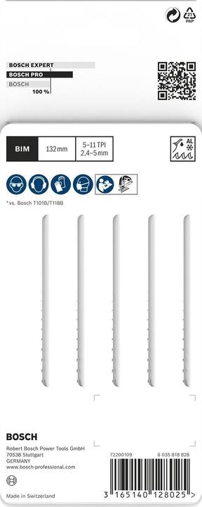 Immagine prodotto Bosch Professional Zubehör PRO Multi Material thick and thin T345XF Stichsägeblatt, 132 mm, 5-tlg.