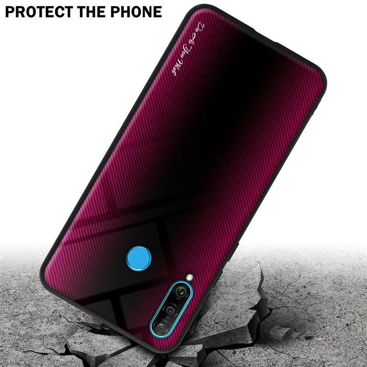 Productafbeelding Cadorabo TPU gestreepte glasplaat (Huawei P30 Lite)