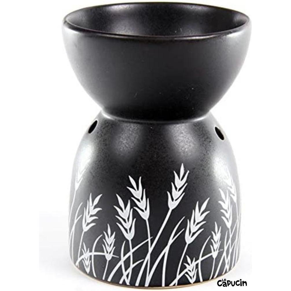 Puckator, Zubehör Raumduft, Keramik Duftlampe Gras Design Schwarz
