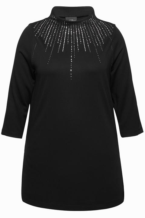 Produktbild Ulla Popken Sweatshirt, Ziersteine, A-Linie, Stehkragen, Langarm (46, 48)