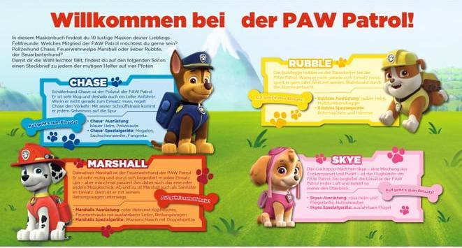 Produktbild Panini PAW Patrol: Mein Maskenbuch (Deutsch, Eva-Regine Rauch, Nicole Hoffart, 2018)