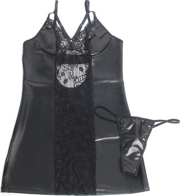 Produktbild Subblime - 957537 LEDERKLEID MIT BLUMENSPITZE SCHWARZ L/XL (L, XL)