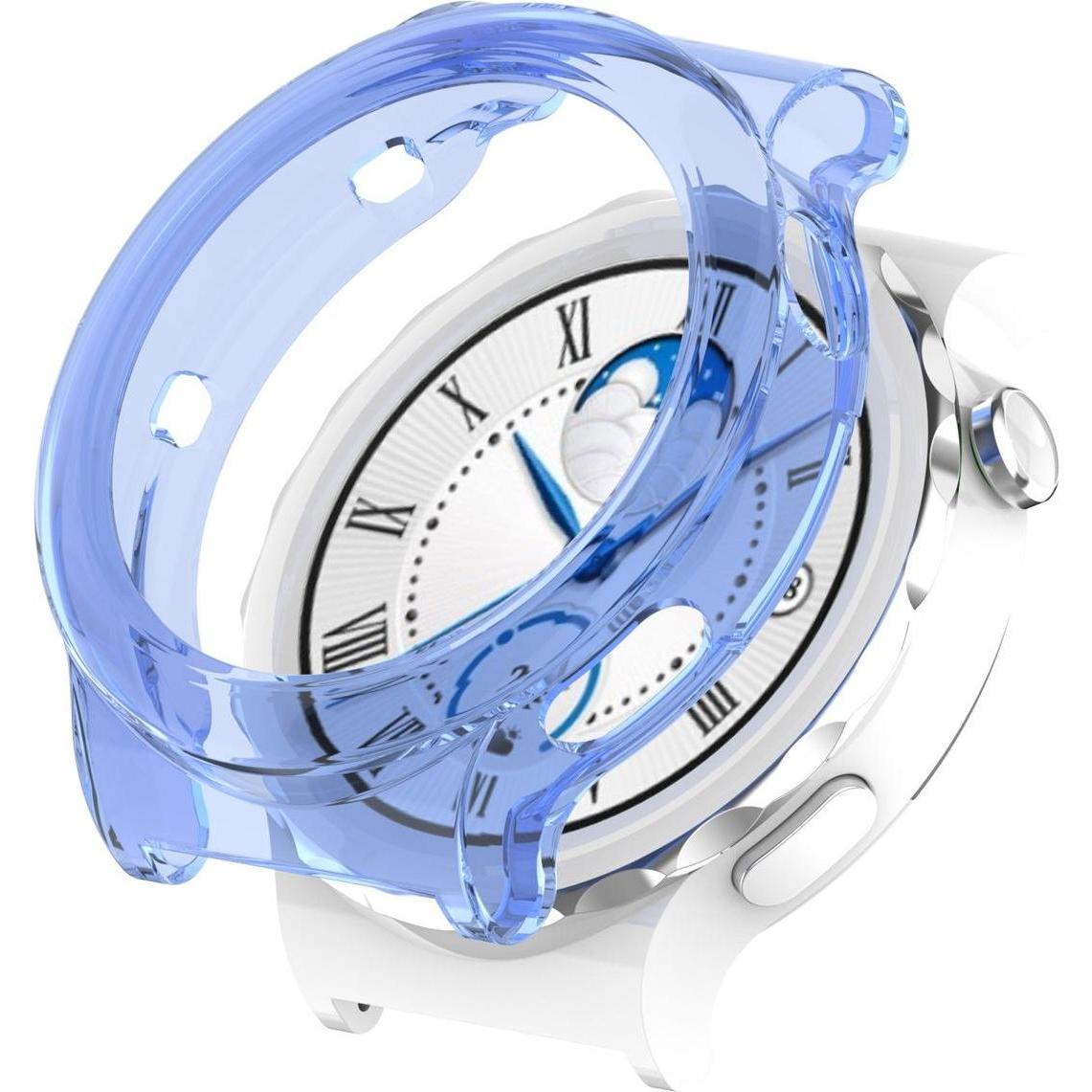 König Design Schutz Tasche Hülle für Huawei Watch GT 3 Pro 43mm Case Cover Bumper Etui Tasche, Smartwatch Zubehör, Blau