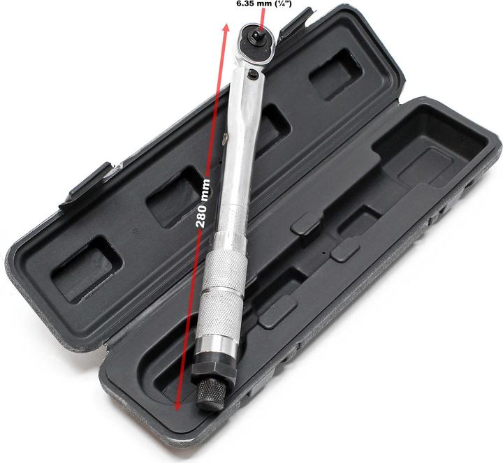 Actual product image Wiltec Torque Wrench 1/4 " 2-24 Nm bidirectional Crack Ratchet for Screws Nuts Bits (6.35 - 24 Nm)