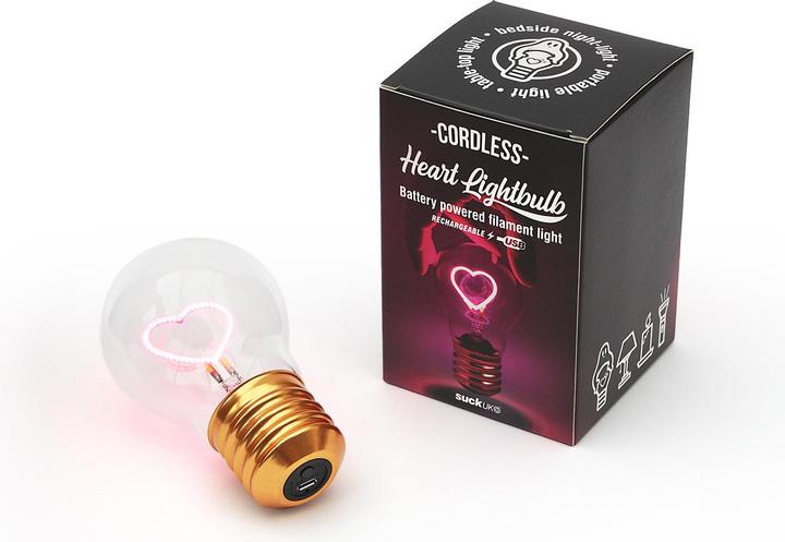 Actual product image Suck UK Light bulb heart