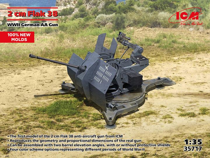 Image du produit ICM Flak 38, WWII German AA Gun (100% new molds)