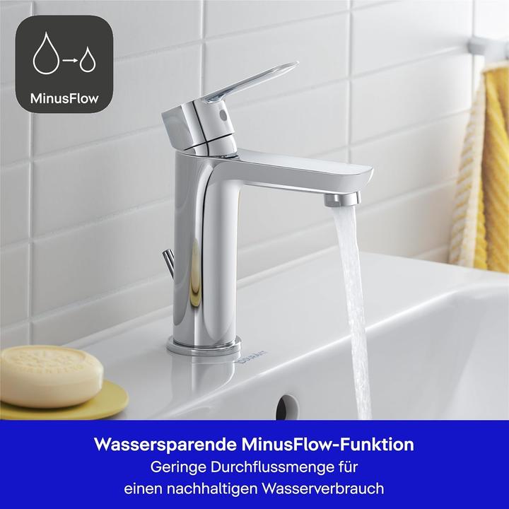 Immagine prodotto Duravit Miscelatore monocomando per lavabo D-Code M FreshStart e Minusflow, con scarico a ribalta