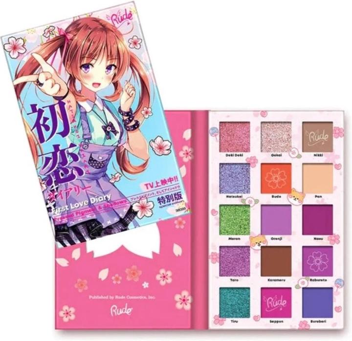 Rude Cosmetics RUDE Manga Collection Pressed Pigments and Shadows First Love Diary