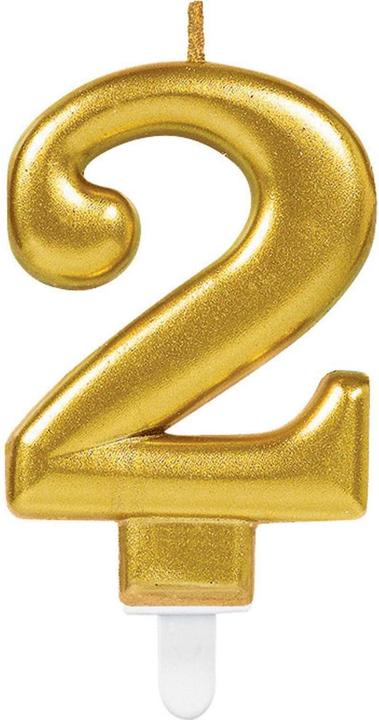 Amscan Number candle 2 gold (1x)