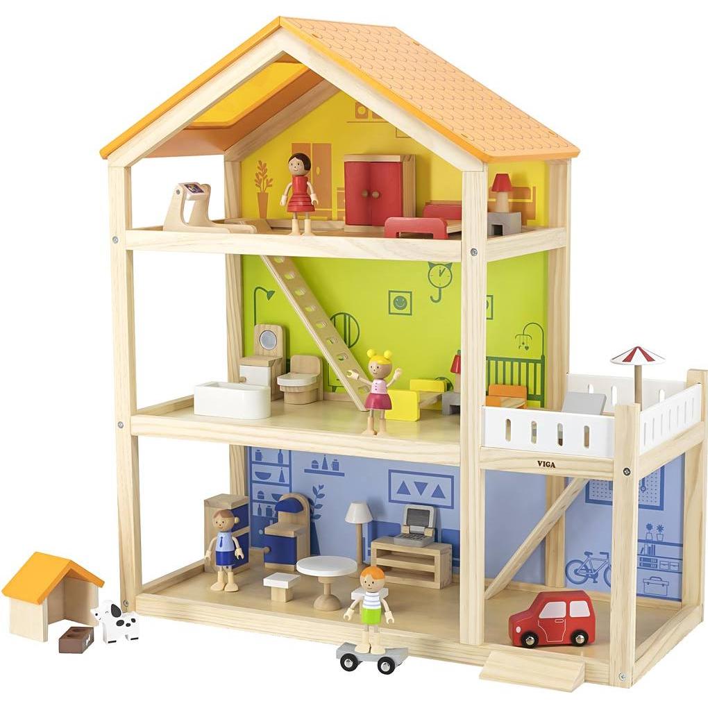 Viga Toys Puppenhaus aus Holz (6971608445699)