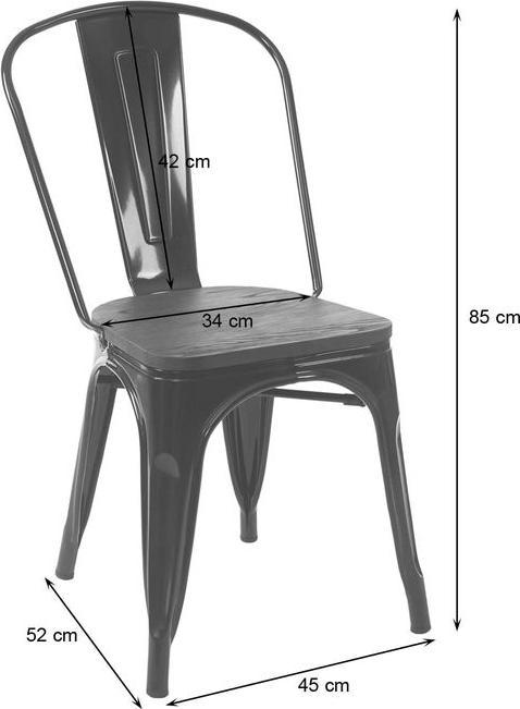 Produktbild Mendler 6x Stuhl HWC-A73 inkl. Holz-Sitzfläche, Bistrostuhl Stapelstuhl, Metall Industriedesign stapelbar sc