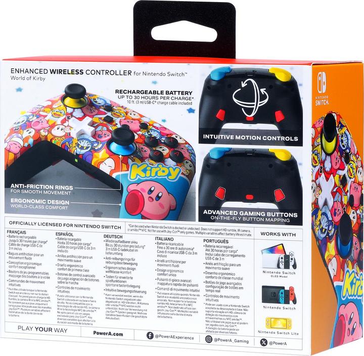 Actual product image PowerA Enhanced Wireless Controller for Nintendo Switch - World of Kirby (Switch, Switch Lite, Switch OLED)