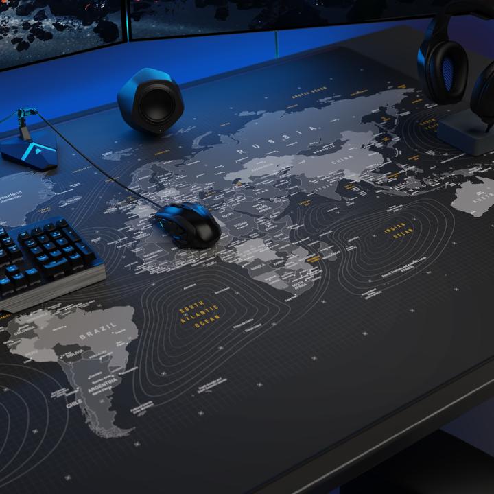 Actual product image Titanwolf Gaming mouse pad, XXXL speed mouse mat, mouse pad 1200 x 800 mm, speed & precision, world map (XXL)