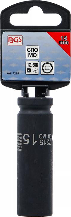 Produktbild BGS Kraft-Steckschlüssel-Einsatz Sechskant, tief Antrieb Innenvierkant 12,5 mm (1/2") SW 15 mm (15 mm)