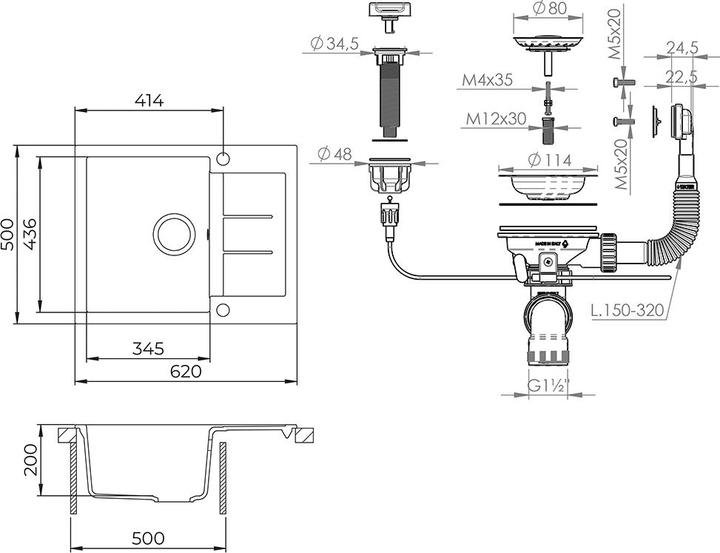 Actual product image Bergström Rome (Fitted sink, 50 cm, 62 cm)