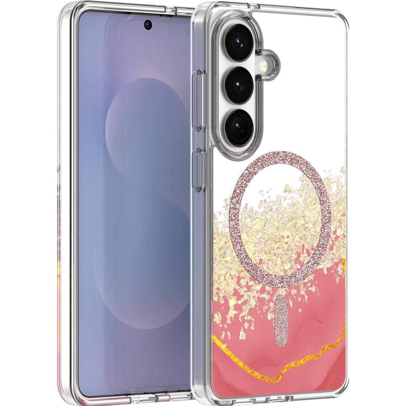 OEM Epoxy Mag case for Samsung Galaxy S26 pink (Samsung Galaxy S26), Cover smartphone, Pink, Trasparente