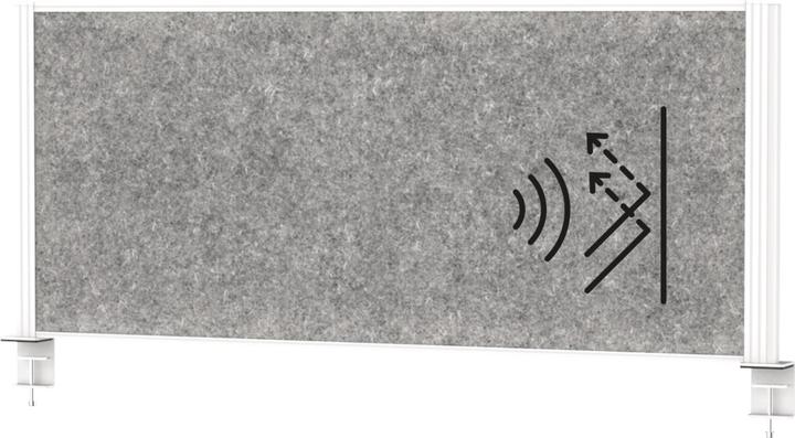 Actual product image Maul MAULconnecto 120x50cm acoustic desk divider d.gr/ws (120 x 51.5 cm)