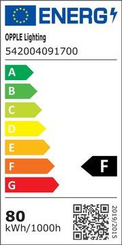 Energy Label Opple LED PanelSp-Z L1222 54200409170080W 8600lm BLE2-3000K-AL Pendant (8600 lm)