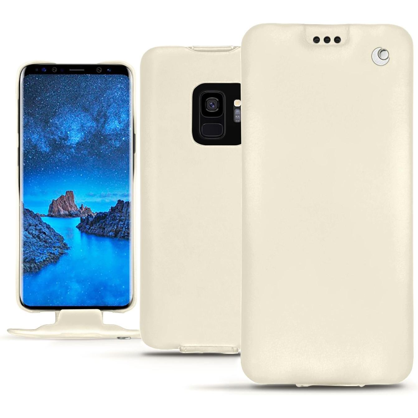 Noreve Lederschutzhülle vertikal (Samsung Galaxy S9), Smartphone Hülle, Weiss