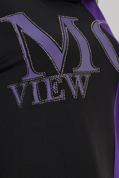 Actual product image Ulla Popken Rhinestone Graphic Lettering Sweatshirt (56)