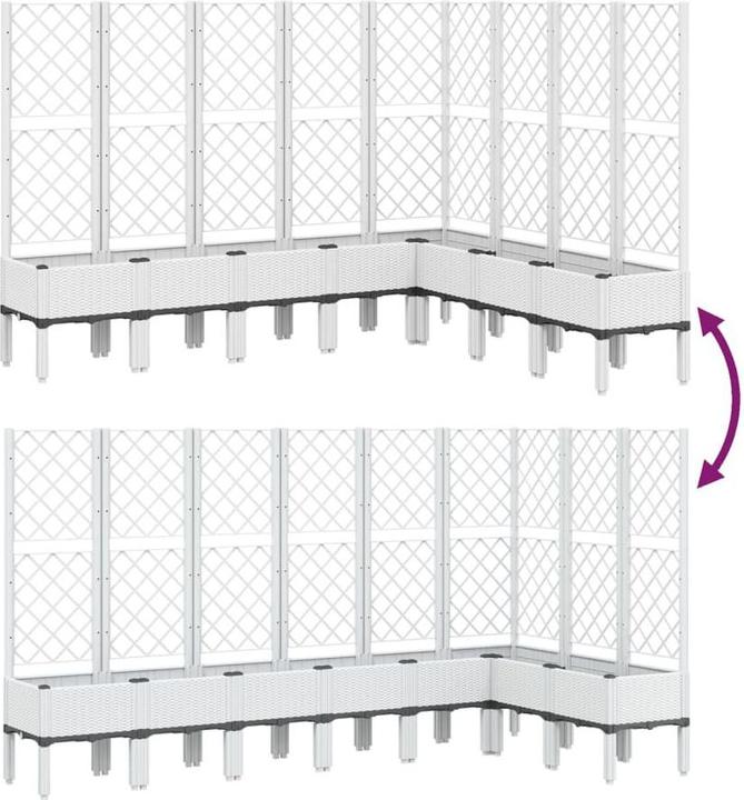 Image du produit vidaXL Bac à plantes avec treillis PP