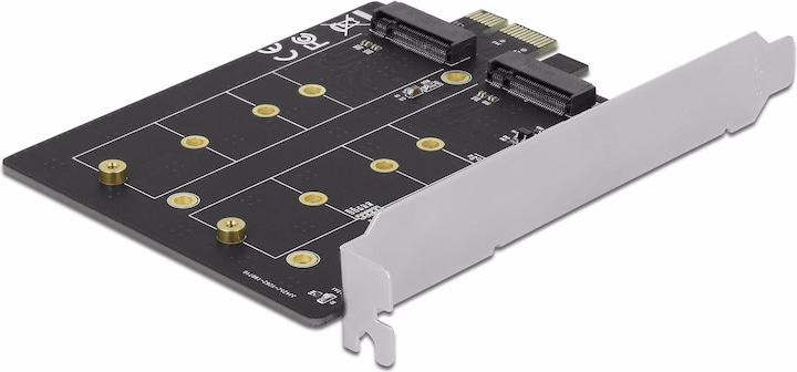 Delock Host Bus Adapter PCIe x1 card to 2x M.2 Key B bootable