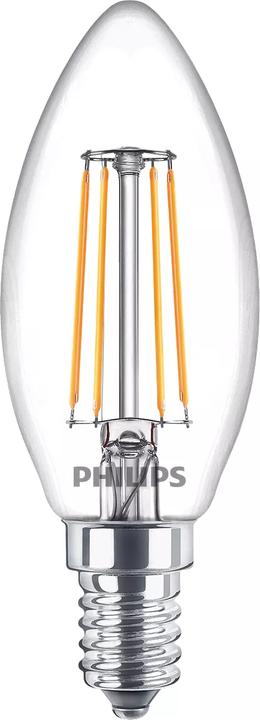 Philips LED Lampe E14 4er Set 40W 2700K Filament Kerzenform (E14, 470 lm, 4 x)
