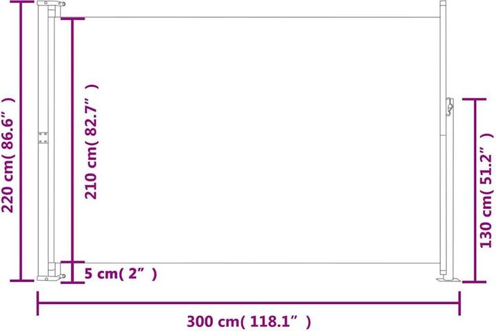 Produktbild vidaXL Seitenmarkise (3 m)