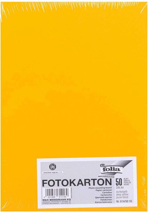 Image du produit Folia Carton photo A4, jaune foncé, 50 pièces (300 g/m², 1x)