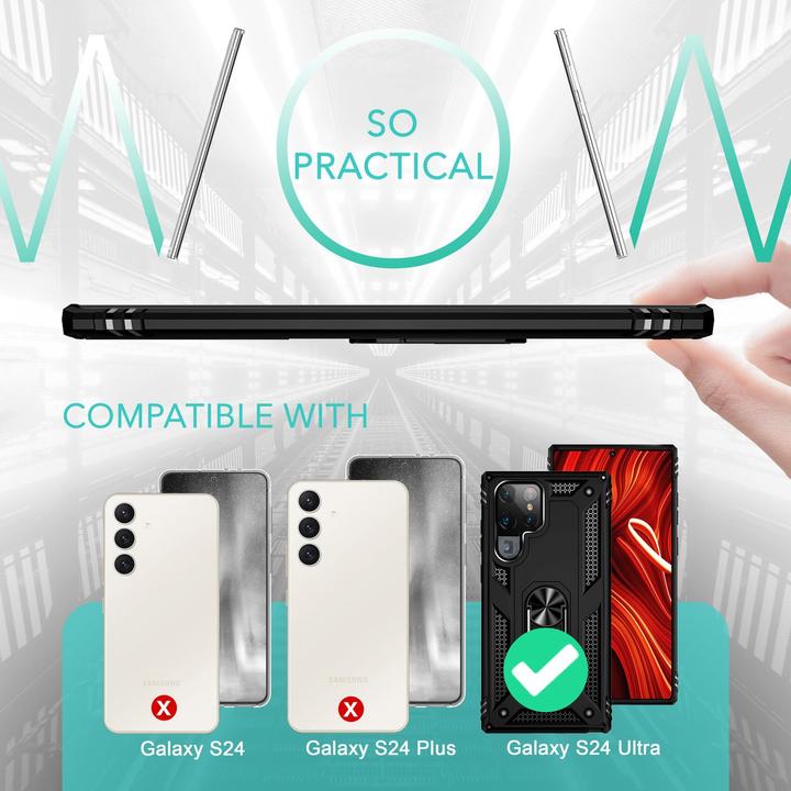 Actual product image Nalia Shockproof Military Style Ring Cover (Samsung Galaxy S24 Ultra)