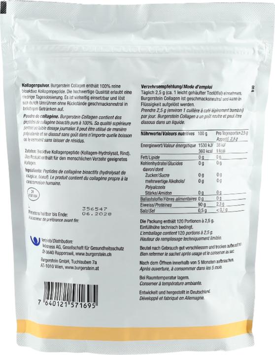 Nährwerte und Zutaten Burgerstein Collagen Plv Btl 300 g (Pulver, 300 g)