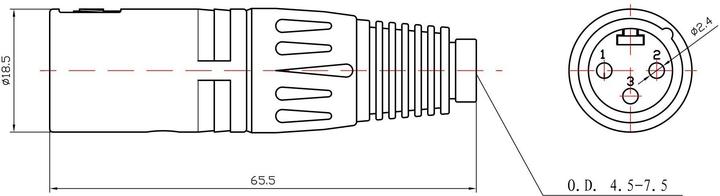 Actual product image Bemero XLR connector BC1001BK-M