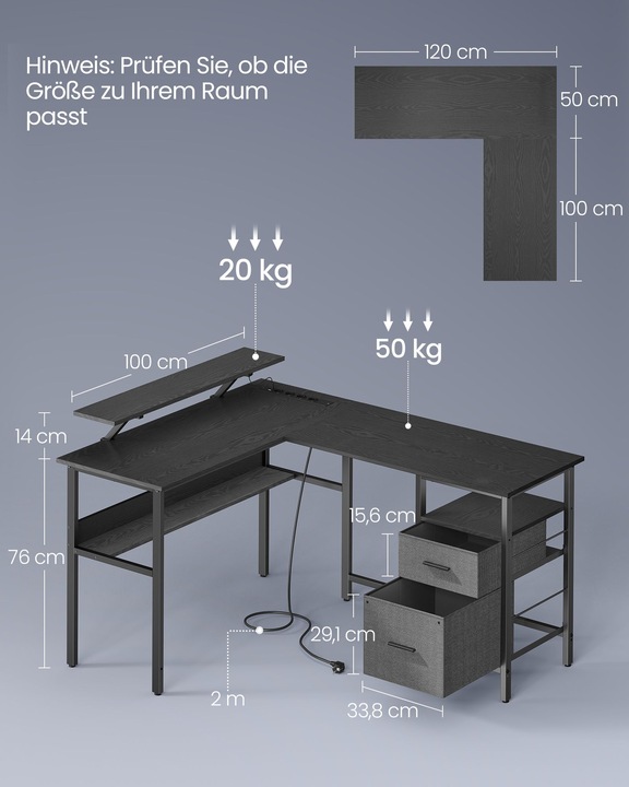 Actual product image Vasagle Desk (150 x 120 x 90 cm)