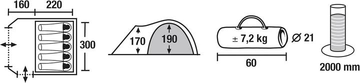 Image du produit High Peak Tenda a Cupola Tessin 5 (Tente igloo, 5 personnes)