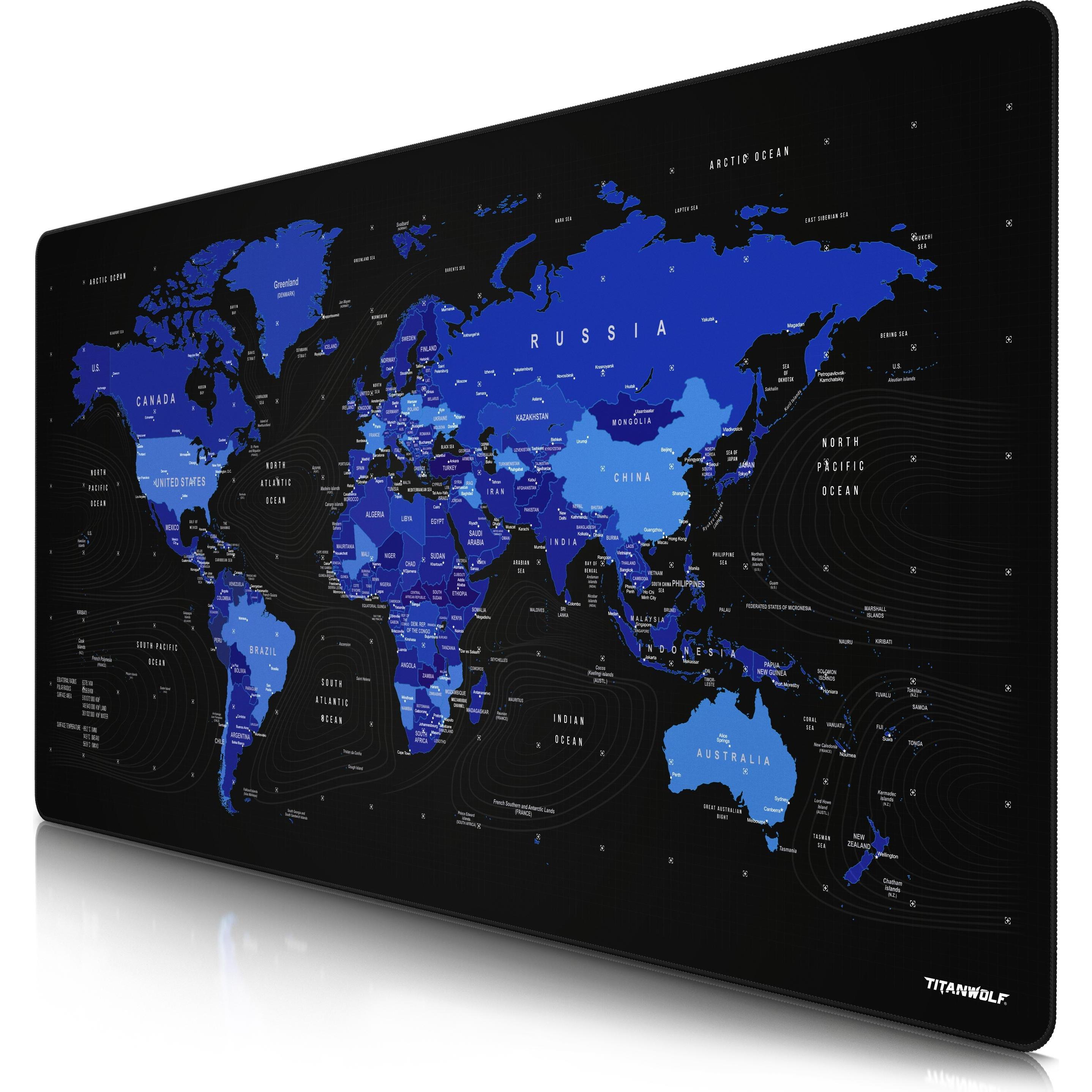 Titanwolf Gaming Mauspad, XXXL Speed Mausmatte 1200 x 600 mm, Geschwindigkeit & Präzision, Englisch blau, Mausmatte, Sch...