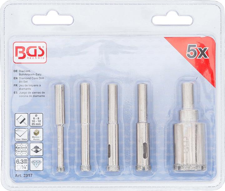 Actual product image BGS Diamond drill bits (6, 8, 10, 12, 25 mm)