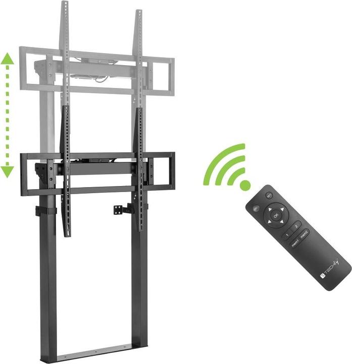 Actual product image Techly EFB Motorised TV mount 139.7cm 55inch - 254cm 100inch adjustable height with remote control (Ground, 100", 120 kg)