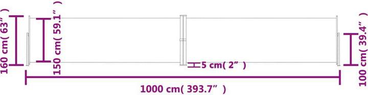 Produktbild vidaXL Seitenmarkise (10 m)