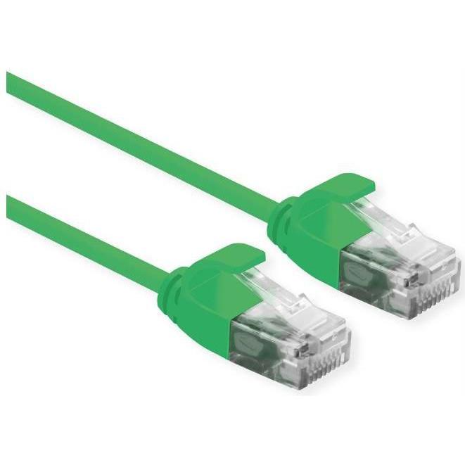 Roline UTP DataCenter Patchkabel Kat.6A, LSOH, slim, grün, 1,5 m (UTP, CAT6a, 1.50 m), Netzwerkkabel