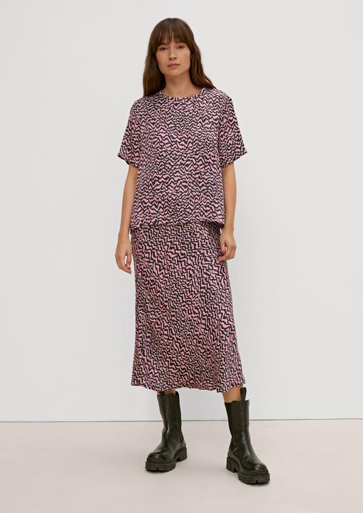 Actual product image Comma Bluse Kurzarmbluse mit Saumschlitzen (44)
