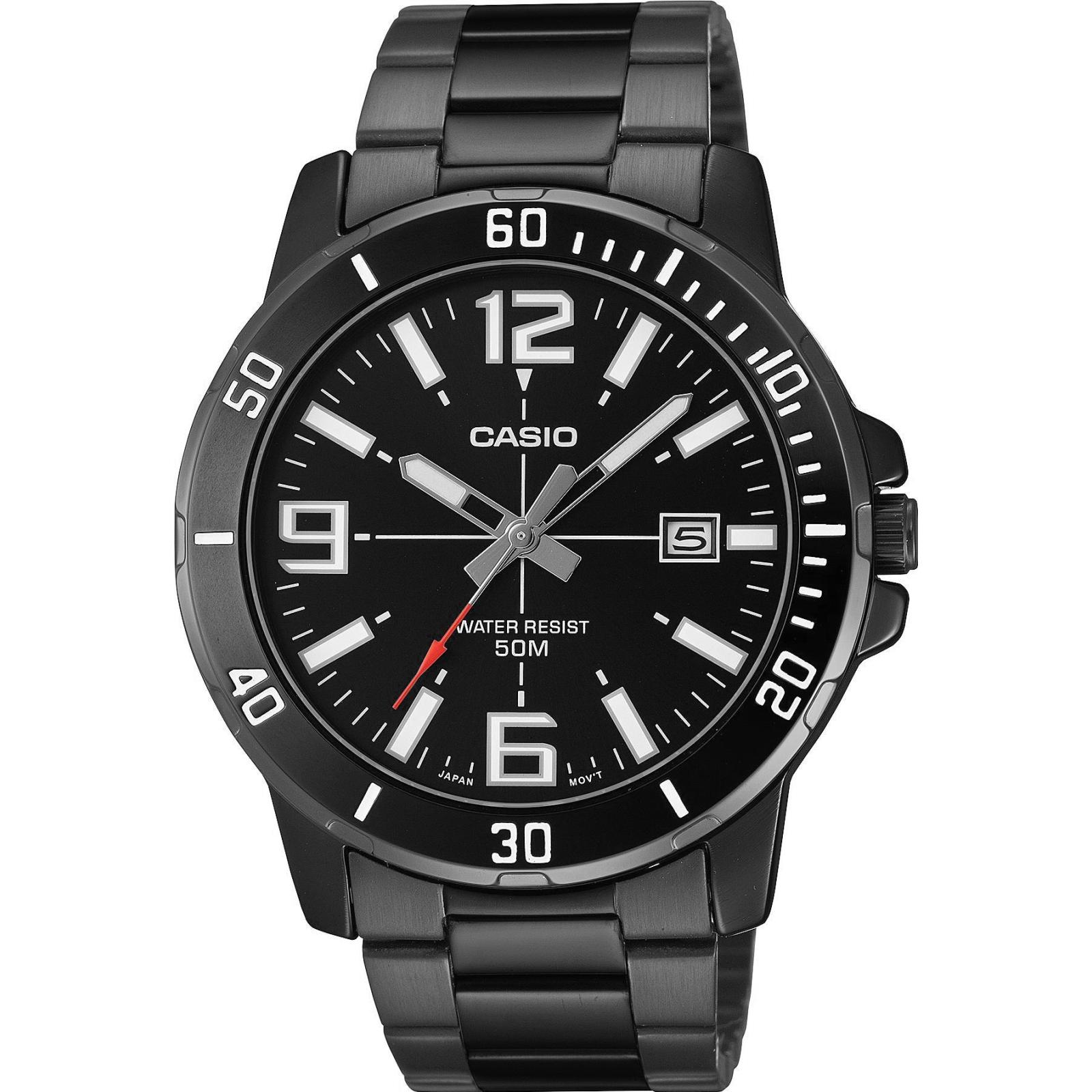 Casio, Armbanduhr, Collection, Schwarz, (Chronograph, 45 mm)