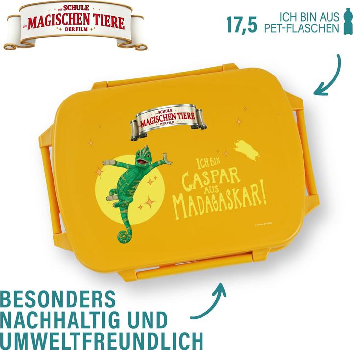 Actual product image Awave The School of Magical Animals lunch box snack box, made of rPET | yellow, Caspar