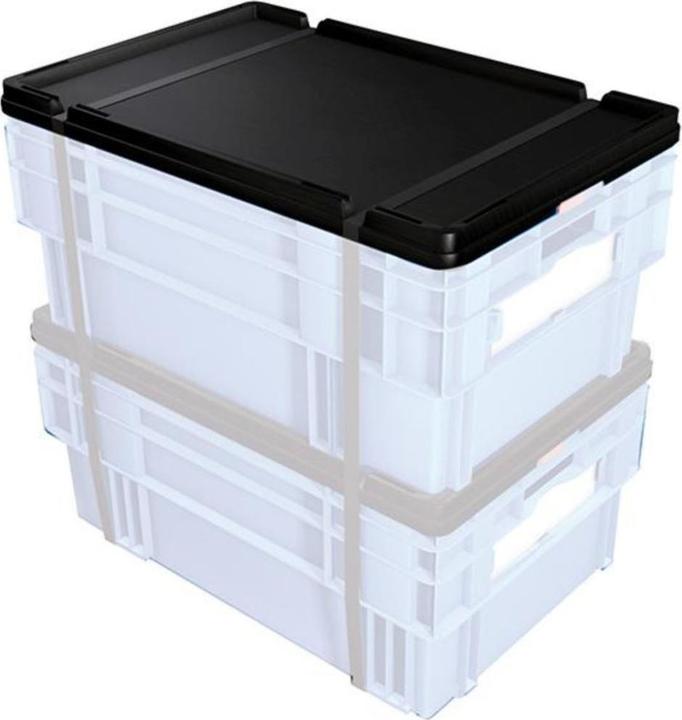 Actual product image LA-KA-PE Slip lid L600xW400mm black PP suitable for rotary stacking containers